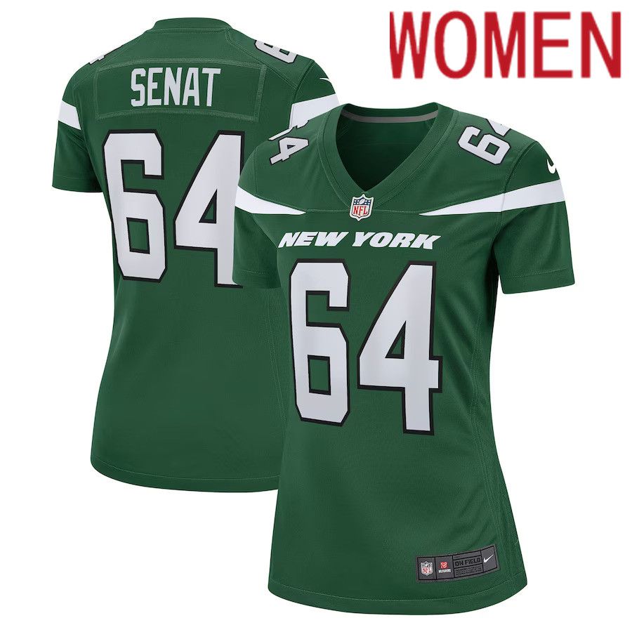 Women New York Jets 64 Greg Senat Nike Gotham Green Game Player NFL Jersey